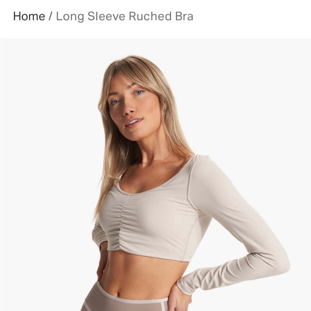 Vuori long sleeve ruched bra (suede color)